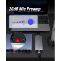 OFCOSH Microphone Preamp for Dynamic Mic, OF-1 Microphone Preamp Booster, Microphone Booster, Mic Preamp, up to +26dB, Ultra-Clean Gain, Noise Reduction for Home Studio, Podcasts, Streaming, Recording